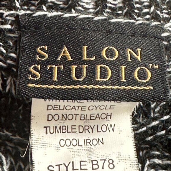 Salon Studio Black & White Basket Weave Knit Sleeveless Vest SZ XX Academia - Picture 5 of 9